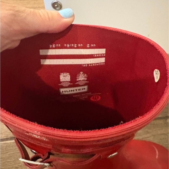 Hunter Red Rain Boots Size 3 - Picture 6 of 7